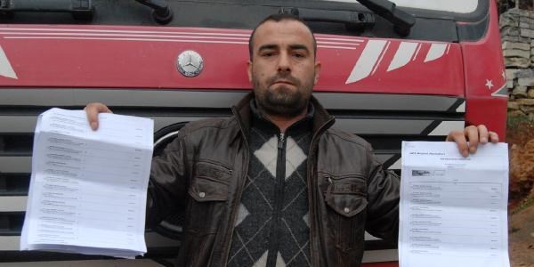 Kamyon şoförüne 17 bin 200 liralık kaçak geçiş cezası