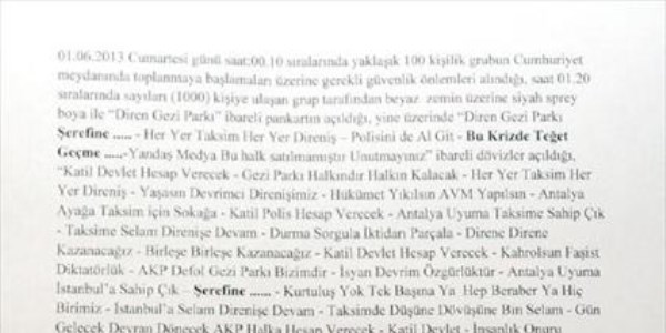 Antalya'da 'gezi' iddianamesi haz�r