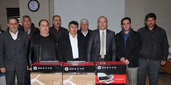 Muhtarlara bilgisayar ve yaz�c� deste�i