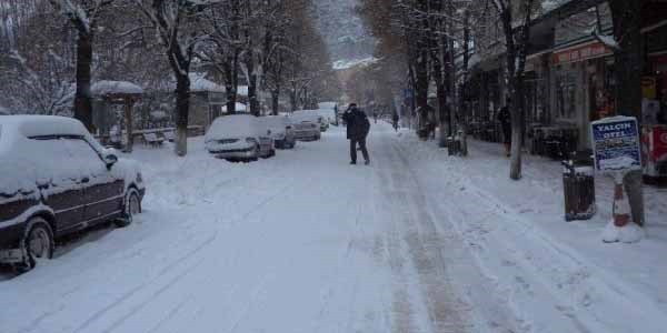 Azdavay'da yoğun kar yağışı etkili oluyor