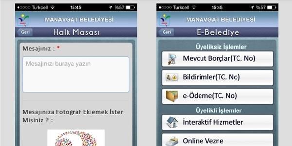 Manavgat Belediyesi mobil uygulamas yaynda