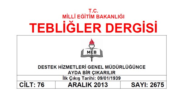 Aralık ayı Tebliğler Dergisi yayımlandı