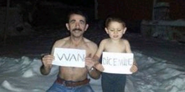 Van için eksi 18 derecede soyundu