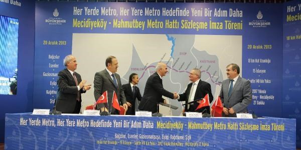 Mecidiyeky Mahmutbey Metrosu iin imzalar atld