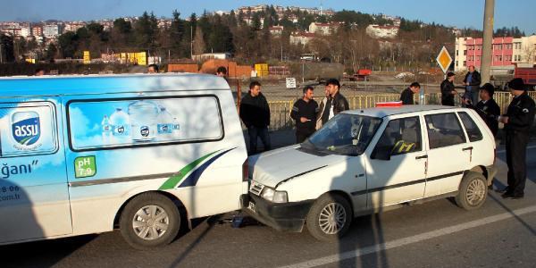 Aracın içinde kediyi yakalamak isterken kaza yaptı