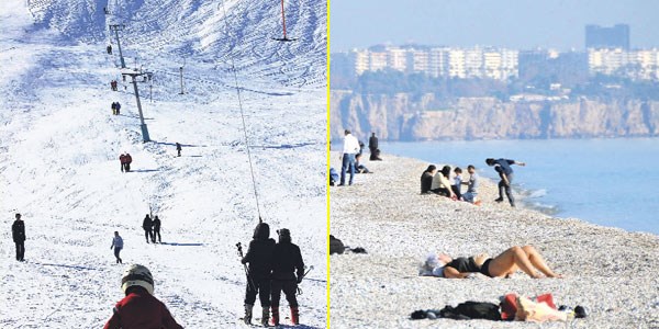 Antalya'da deniz douda kayak keyfi