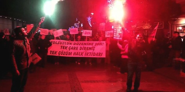 zmir'de eylemciler polis engeline takld