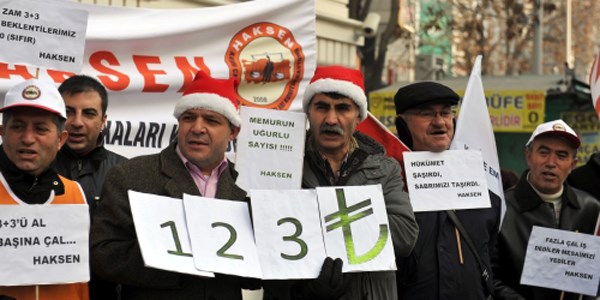 Başkent'te yılın ilk eylemi memurlardan/ Video