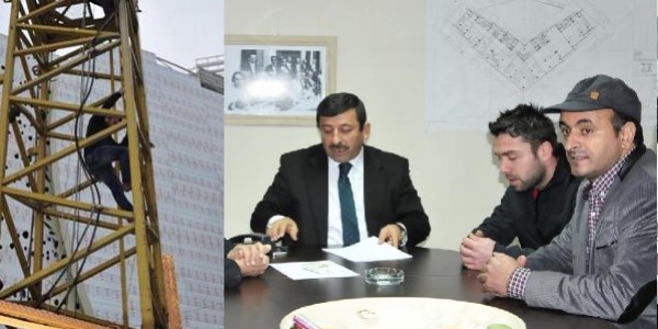 Vince çıkan işçileri intihardan başkan vazgeçirdi