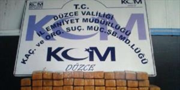 D�zce'de 55 kilo eroin ele ge�irildi