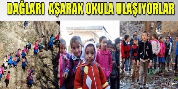 Dağları aşarak okula ulaşıyorlar