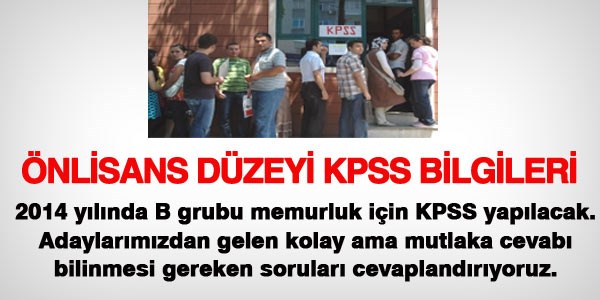 Önlisans(2 yıllık) düzeyi için 2014 KPSS bilgileri