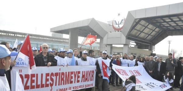 Derince Limanı'nda özelleştirme protestosu