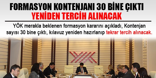 Formasyon kontenjanları 30 bine yükseltildi