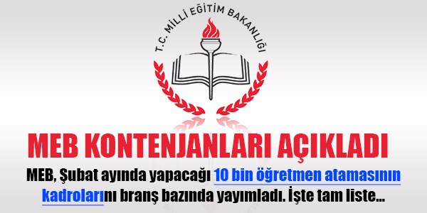 10 bin öğretmen atama kontenjanları ve kılavuzu
