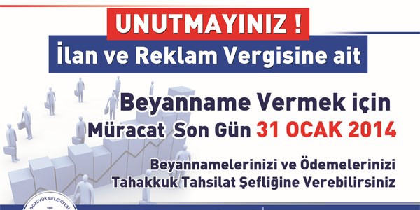 İlan ve reklam vergilerinde son gün 31 Ocak