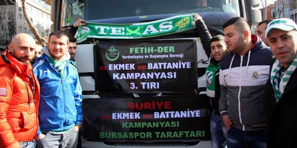Bursaspor taraftarı Suriye Tır'ını uğurladı, deplasmana gitti