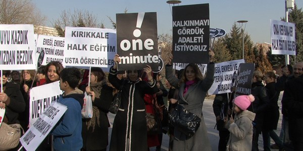 Usta öğreticilerden kadro talebi eylemi