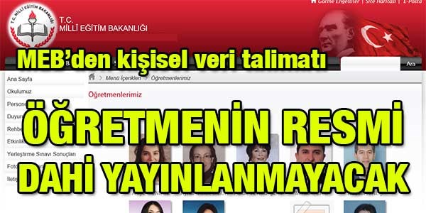 Öğretmenin resmi dahi kişisel veri oldu