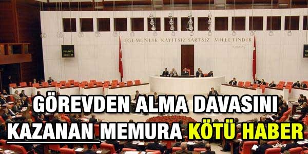 Görevden alma davasını kazanan memura kötü haber