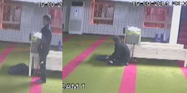 Namaz kılar gibi yapıp imamı soydu/ Video