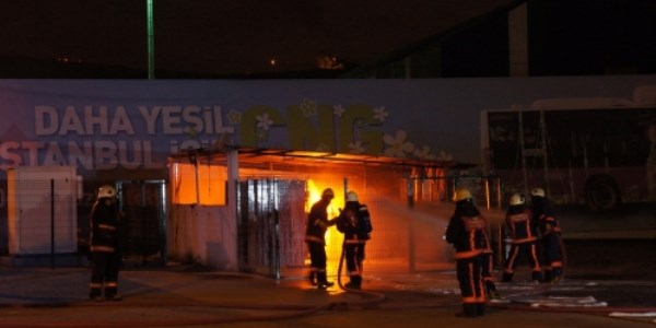İBB doğalgaz dolum tesisinde yangın
