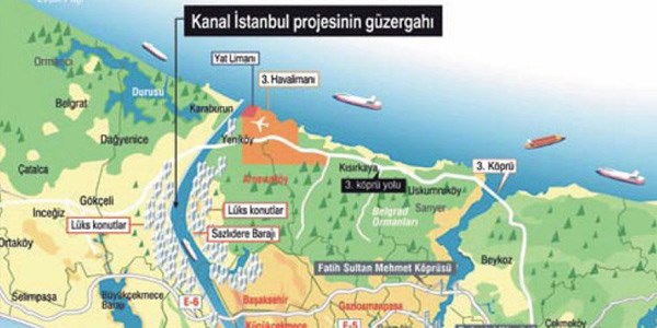 Kanal İstanbul'un güzergahı