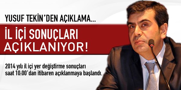 �l i�i sonu�lar� a��klan�yor