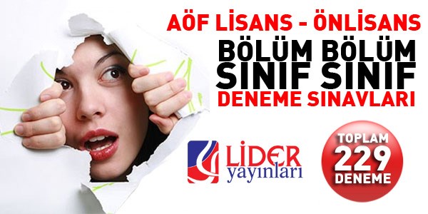 AÖF tüm dersler deneme sınavı