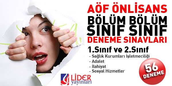 AÖF önlisans deneme sınavı
