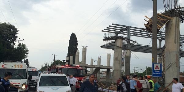 YHT istasyon inşaatında kaza/ Video