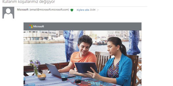 Microsoft kullanım koşullarını değiştiriyor