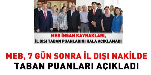 Öğretmen il dışı nakillerinde taban puanlar açıklandı
