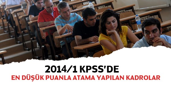 En düşük puanla atama yapılan kadrolar