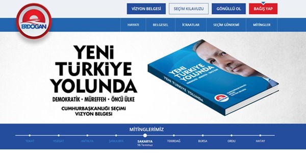 Cumhurbaşkanı adayı Erdoğan'ın sitesi açıldı