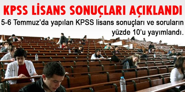 KPSS lisans sonular akland / Tkla ren