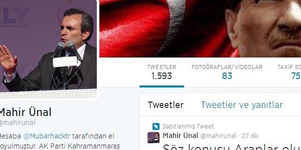 AK Partili Mahir Ünal'ın Twitter hesabı hacklendi