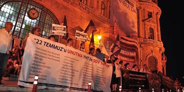 YHT hatt�n� protesto ettiler!