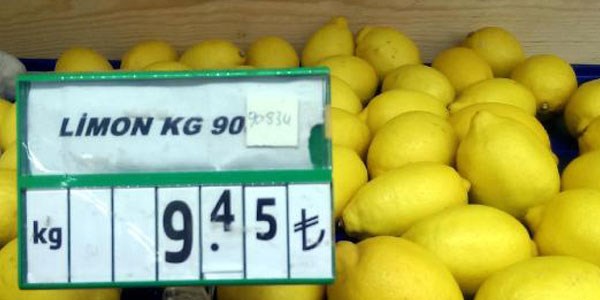 Limonun kilosu 10 liray buldu