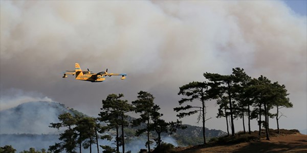 Mu�la'daki orman yang�n� kontrol alt�na al�nd�