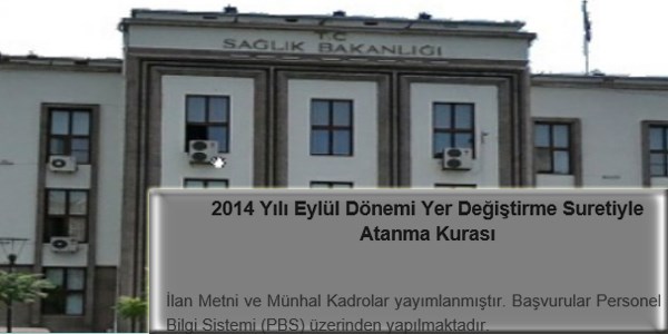 Sağlık Bakanlığı yer değiştirme kurası ilanı