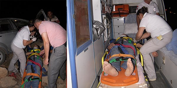 Polis memuru kaza yaptı: 4 yaralı