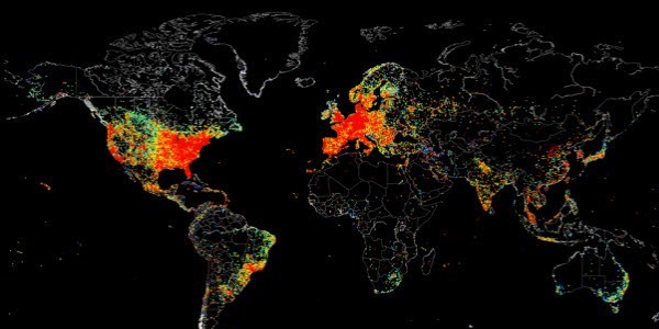 İşte internetin dünya haritası