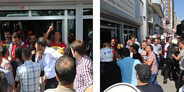 SGK binasını işgal eden 15 eylemci gözaltına alındı