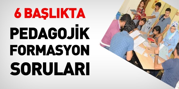 6 başlıkta, pedagojik formasyon soruları