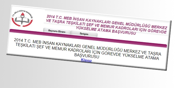 MEB görevde yükselme başvuru sayfası açıldı
