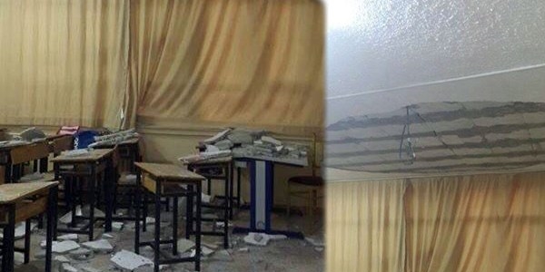 Okulda tavan s�vas� ��rencilerin �zerine ��kt�!