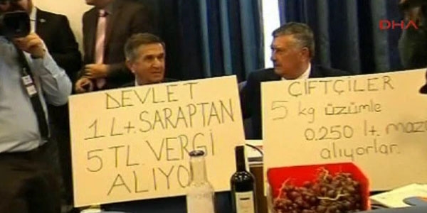 Komisyonda şarap, üzüm ve mazotlu eylem