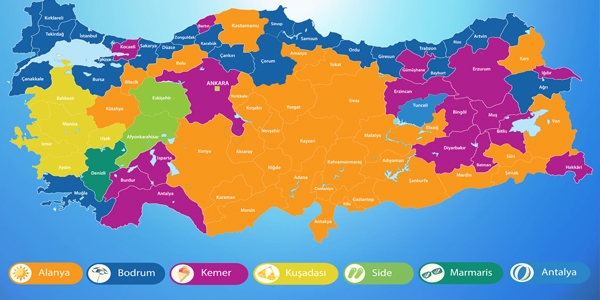 Tatil için en çok Alanya, Bodrum ve Kemer tercih ediliyor