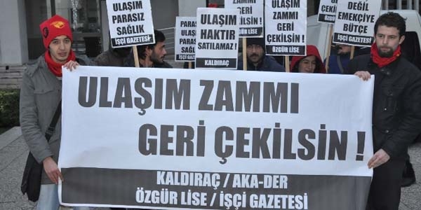 İzmir'de ulaşım zammı protestosu